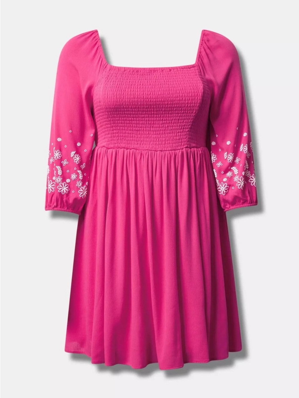 torrid Gauze Smocked Mini Dress Size 3X Hot Pink